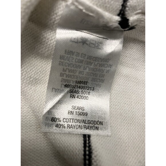 Basic Editions Womens Ribbed White & Black Sweater Size Large - Picture 4 of 6